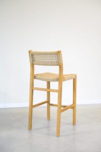 Banqueta en teca y loom sintético