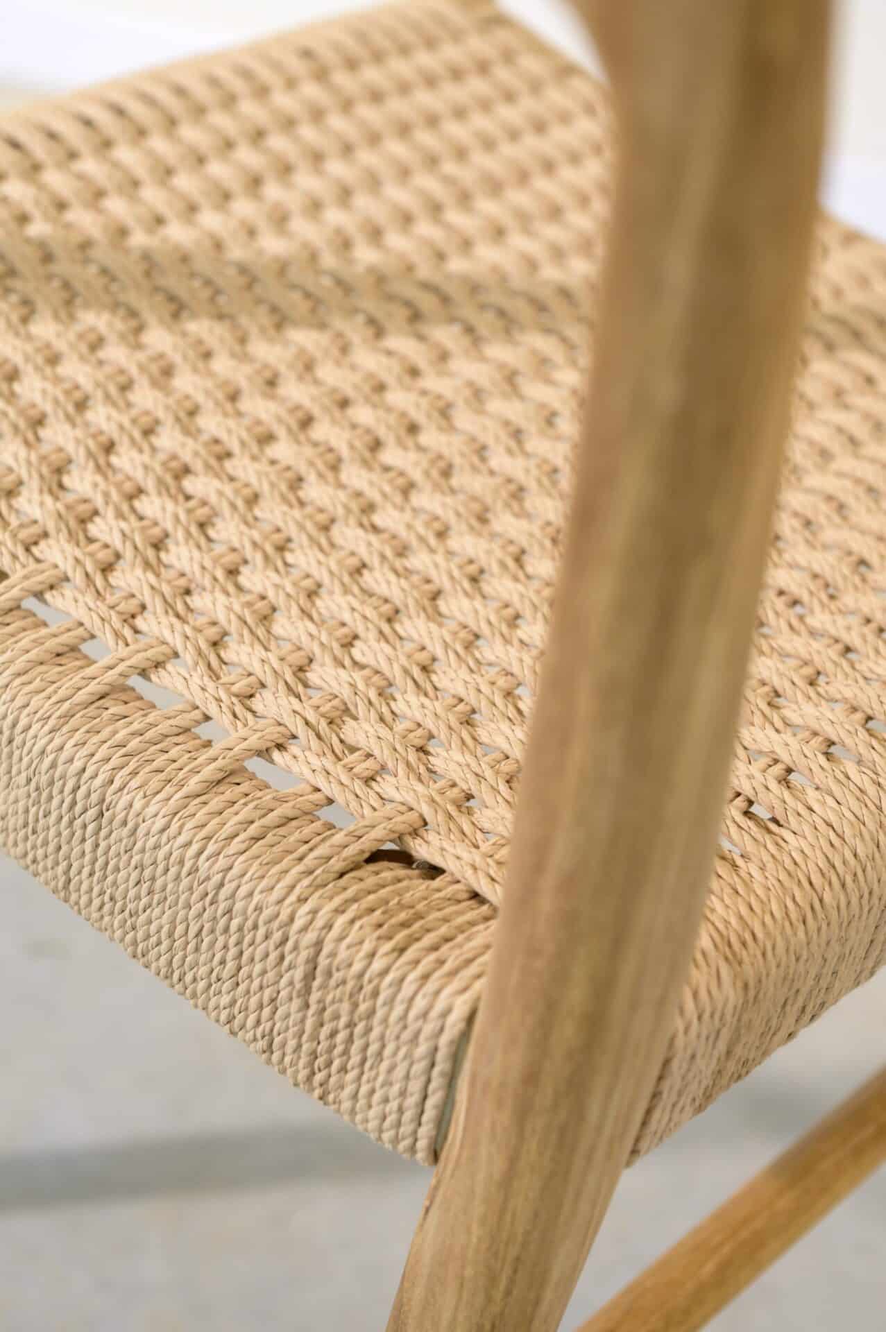 Silla en teca y cuerda natural