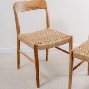 Silla en teca y cuerda natural