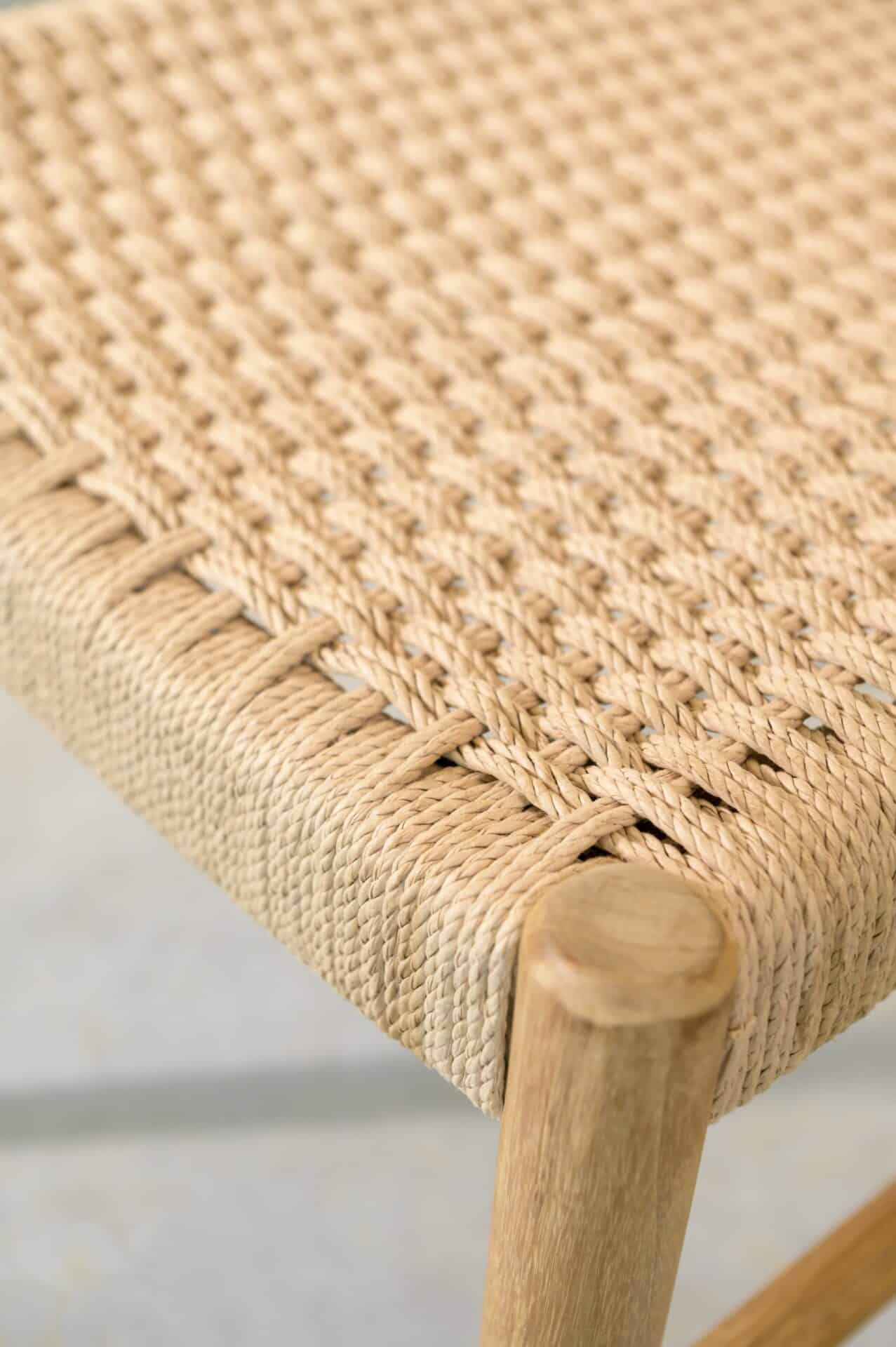 Silla en teca y cuerda natural
