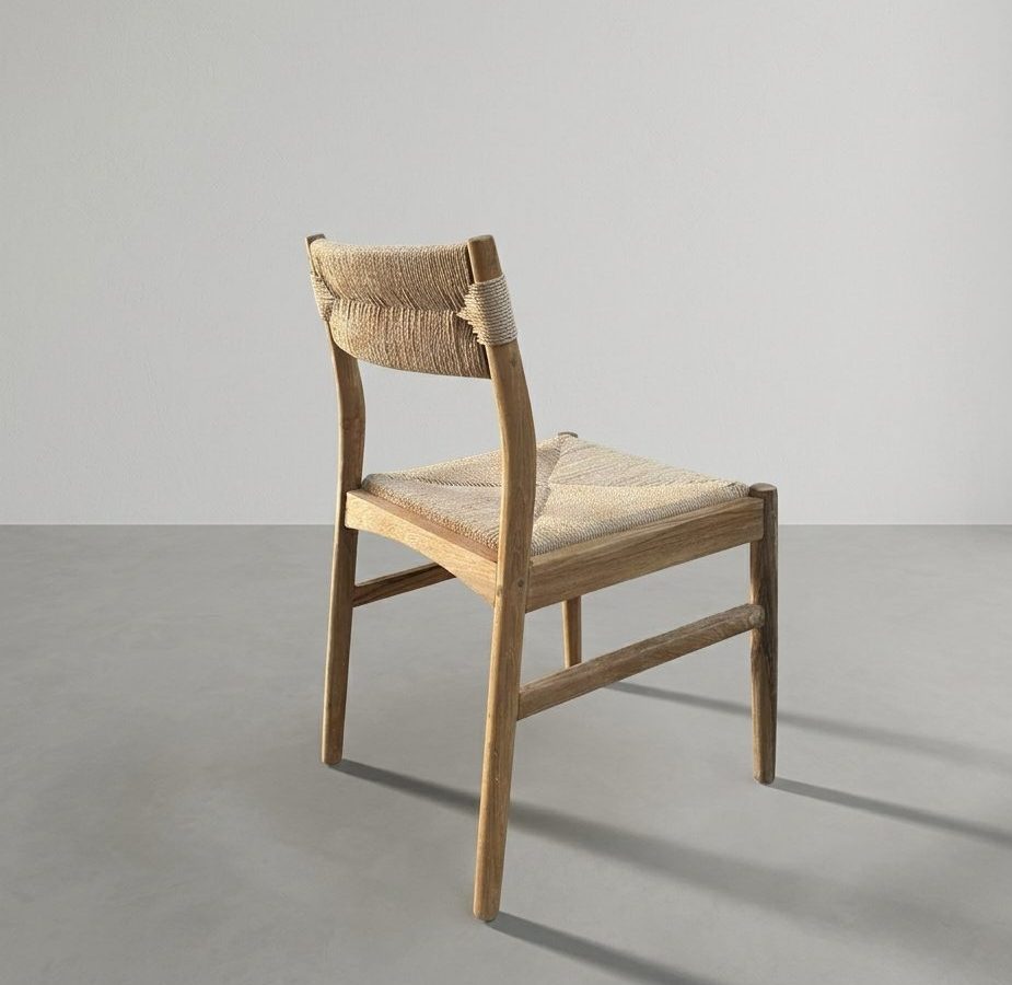 Silla en madera teca y fibra